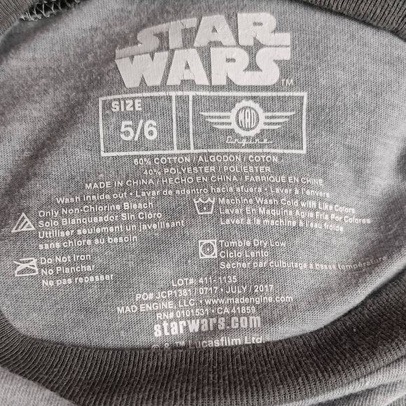 STAR WARS Kids Gray Long Sleeve Shirt Top 5/6‎ "This Is What Awesome Looks Like" - Picture 5 of 5